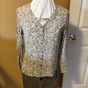 J. Jill beige Floral Blouse